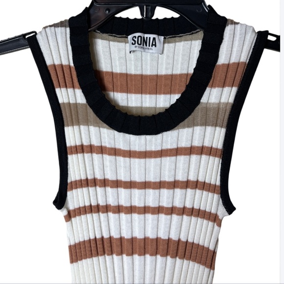 SONIA BY SONIA RYKIEL Elegant Sleeveless Striped Maxi Dress - XS - Picture 4 of 11